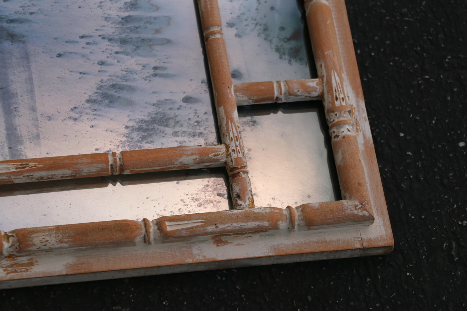 Vintage Italian Faux Bamboo Greek Key Wall Mirror, 1970s - 13