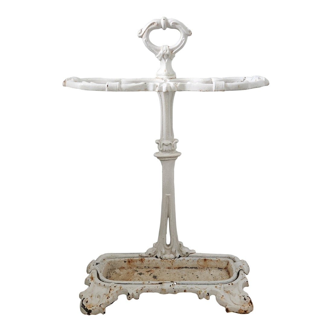 Antique Victorian Cast Iron Umbrella Stand in Original White Finish, Circa 1900 (1 of 17)