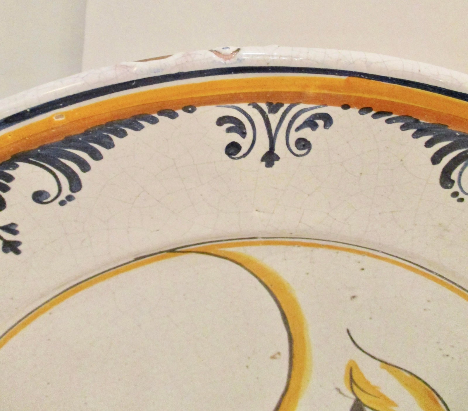 Man in the Moon French Faience Deep Dish Charger 70s - 3