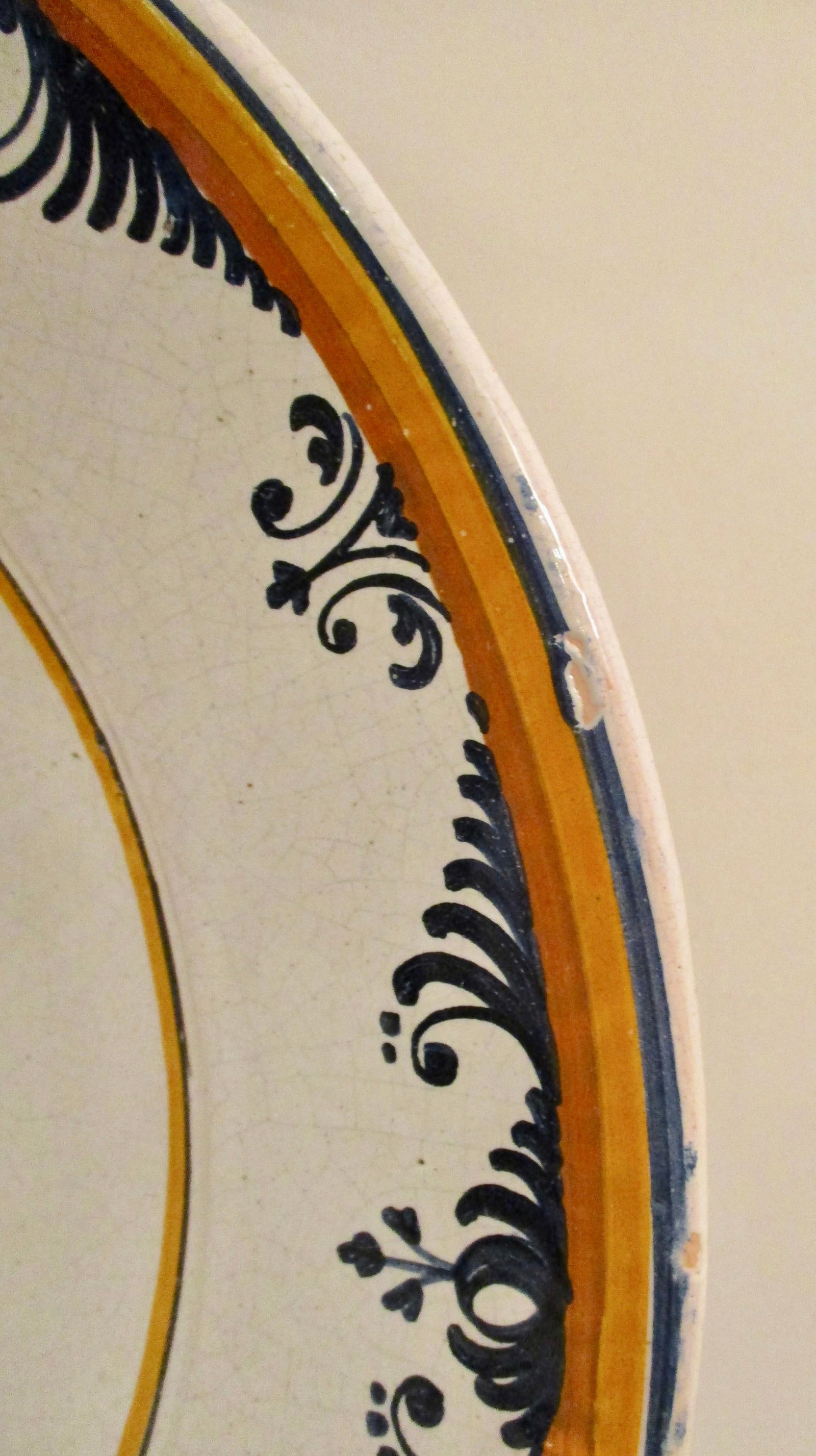 Man in the Moon French Faience Deep Dish Charger 70s - 4