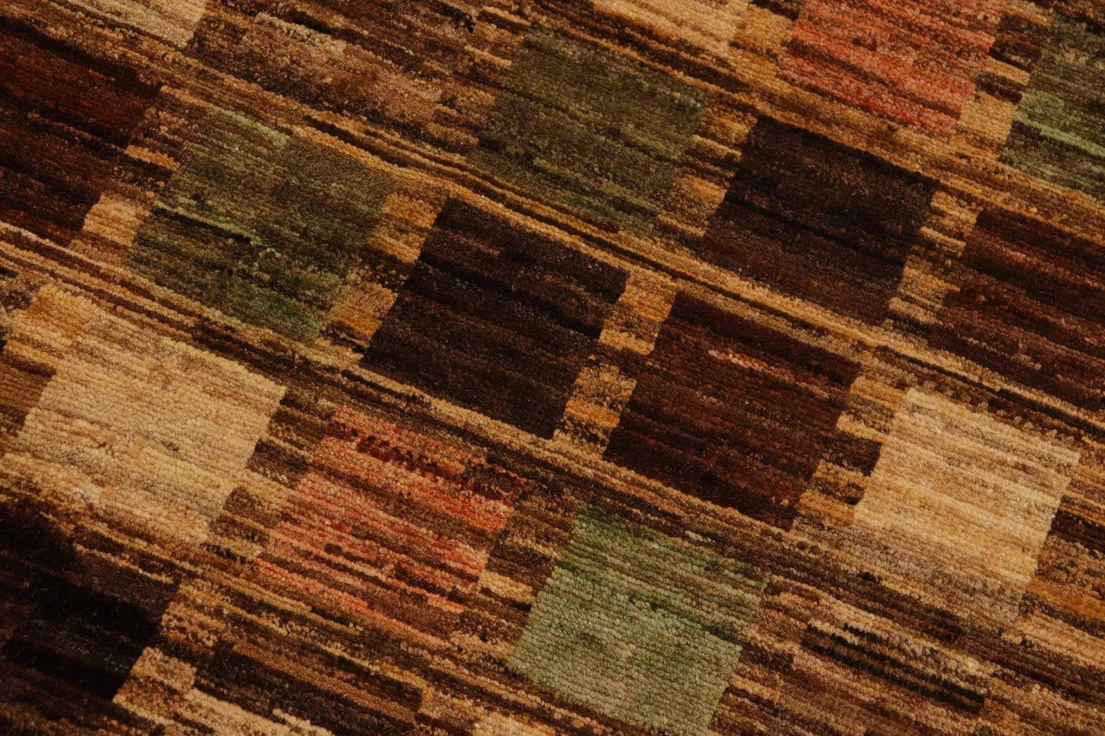 1980s Boho Chic Gabbeh Brown/Tan Wool Rug - 8'11'' X 11'7'' - 6