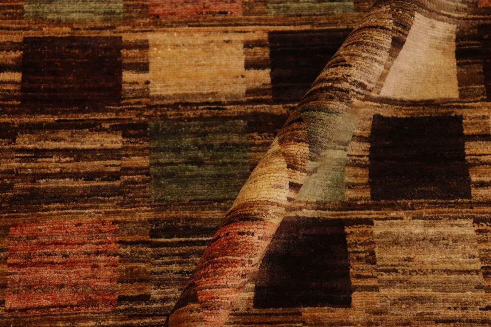 1980s Boho Chic Gabbeh Brown/Tan Wool Rug - 8'11'' X 11'7'' - 7