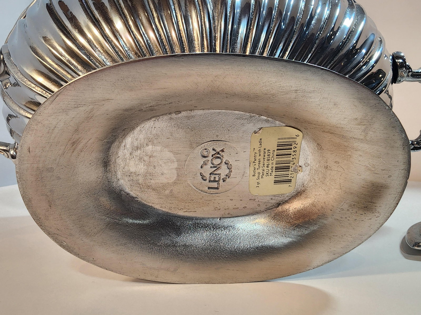 Lenox Metal Soup Tureen With Lid and Spoon - 4