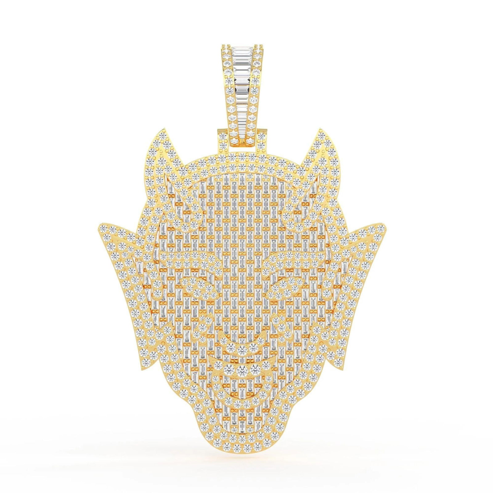 10K Yellow Gold Devil Pendant 4-1/2 Cttw - 2