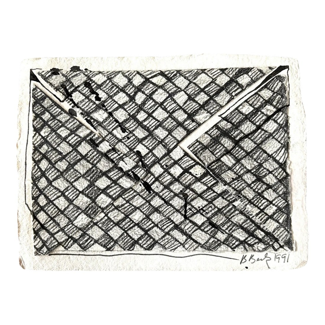 Barbara Beck 1991 Abstract Black Painting and Graphite on Paper - Signed/Dated: Barbara Beck Abstract Painting and Graphite on Paper. Signed/Dated Beck's work is inspired by artist such as Helen Frankenthaler, Yayoi Kusama, Clifford Still, Yosef Albers. AWARDS CAPS Grant, New