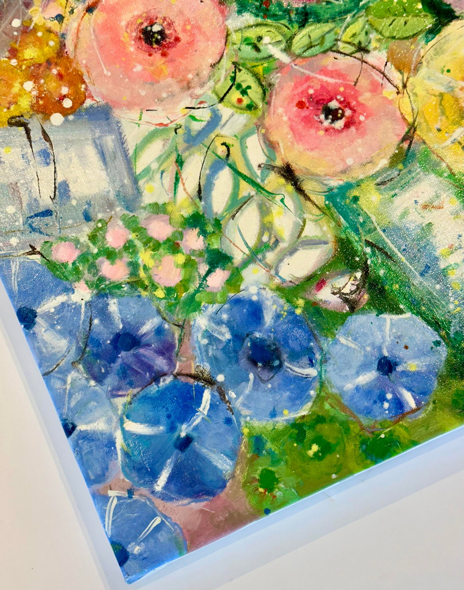 Modern Abstract Floral Painting on Canvas, by Youn Cho - 2