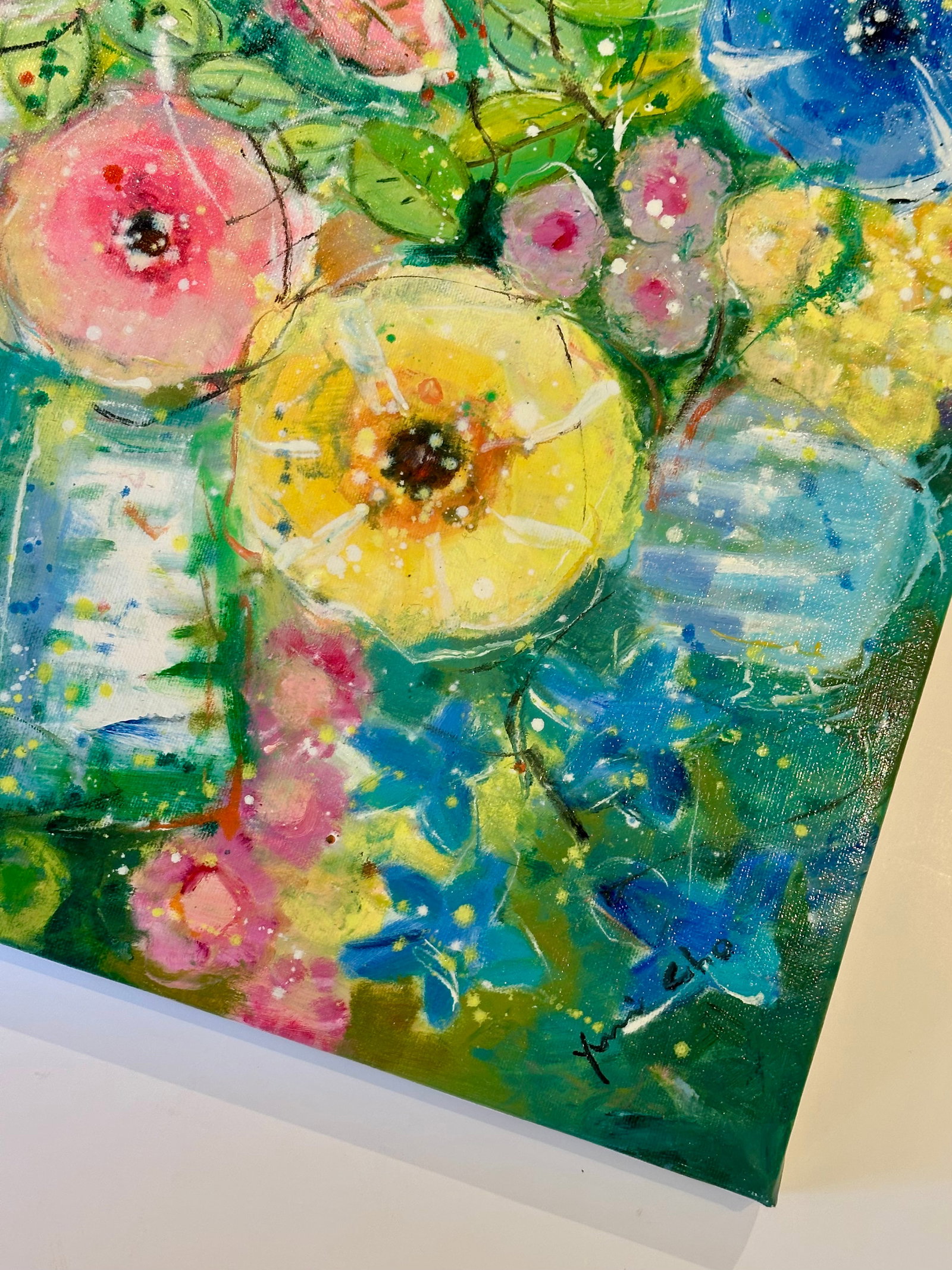 Modern Abstract Floral Painting on Canvas, by Youn Cho - 4