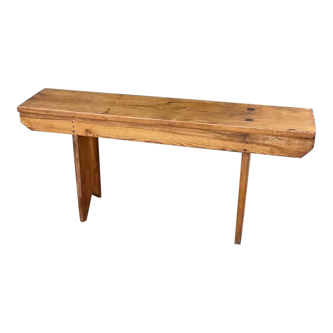 Antique English Country Pine Bench, C 1860.: Antique English Country bench c 1860, solid steady ready for use in you mud room hallway kitchen etc. One off two available Condition: Alterations: Restored Imperfections: Some Imperfections
