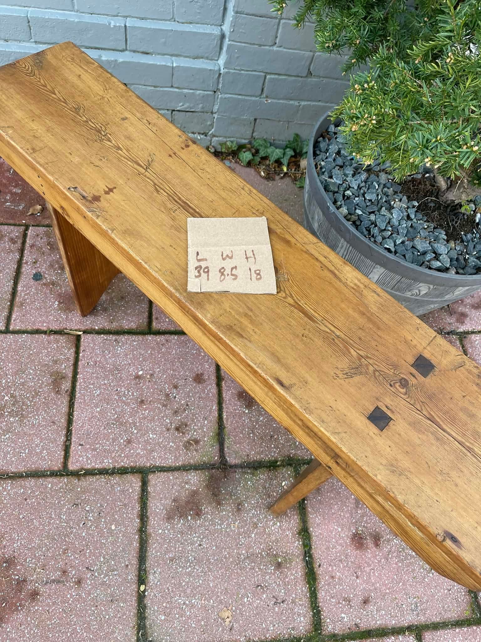 Antique English Country Pine Bench, C 1860. - 2