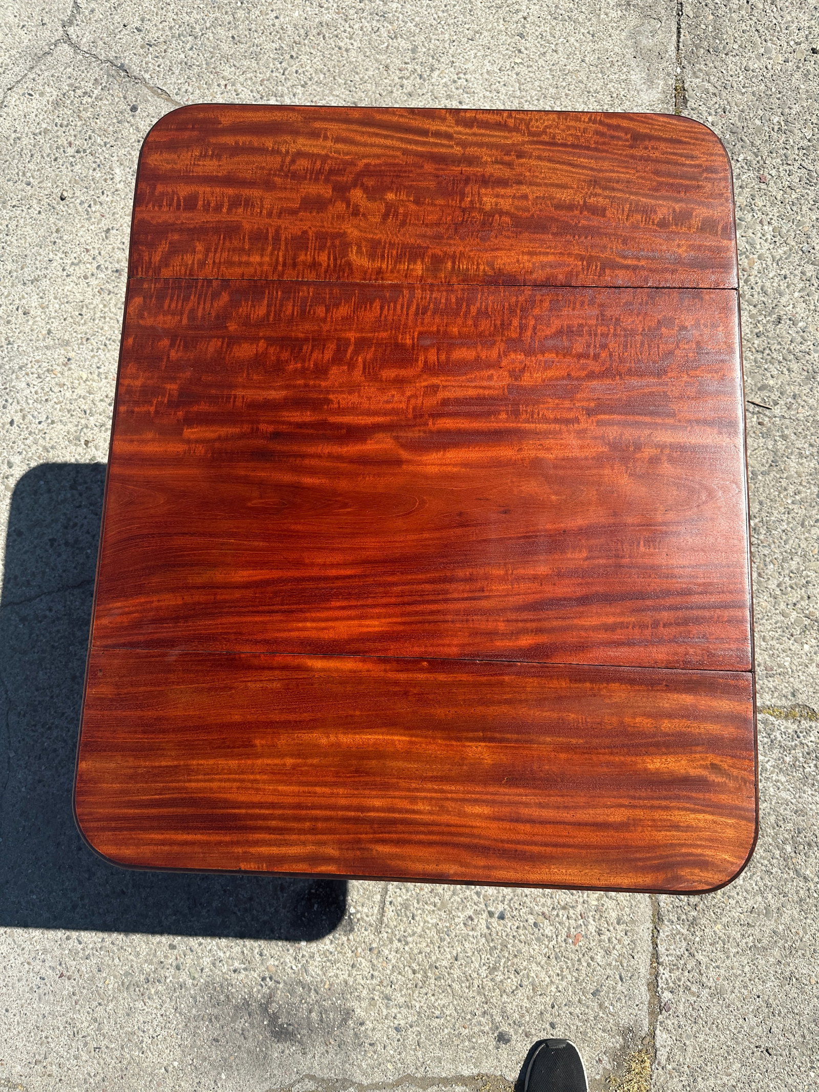 Antique Federal Sheraton Mahogany Drop Leaf Pembroke Table Inlay Brass Casters - 3