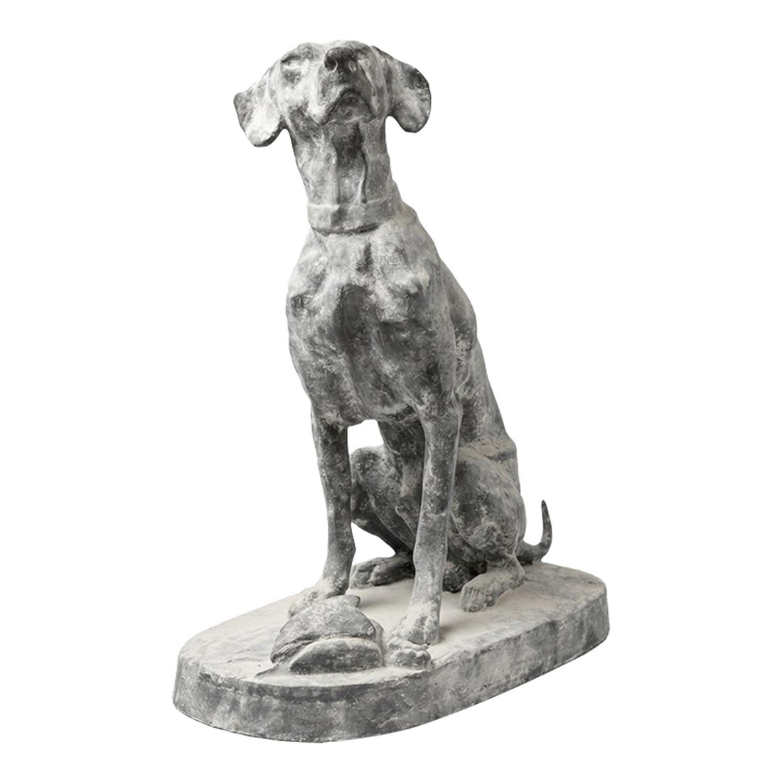 Vintage-Style Cast Iron Pointer Garden Sculpture: This cast iron dog sculpture has a wonderful weathered patina that would make it a standout piece for any garden or interior collection. Capture a sense of classic sporting tradition with this