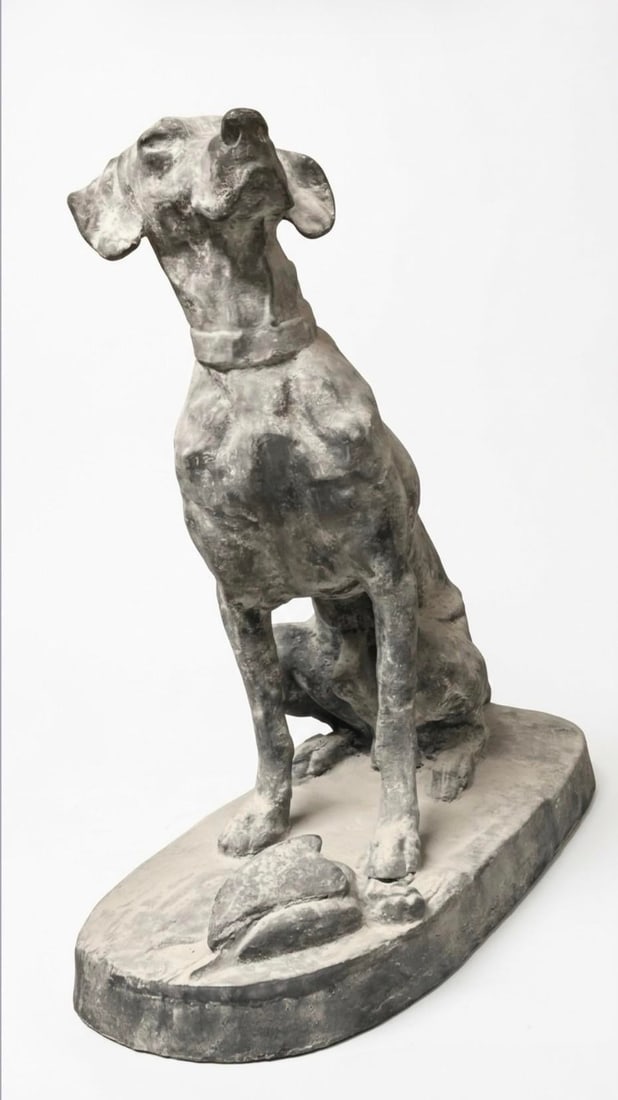 Vintage-Style Cast Iron Pointer Garden Sculpture - 3