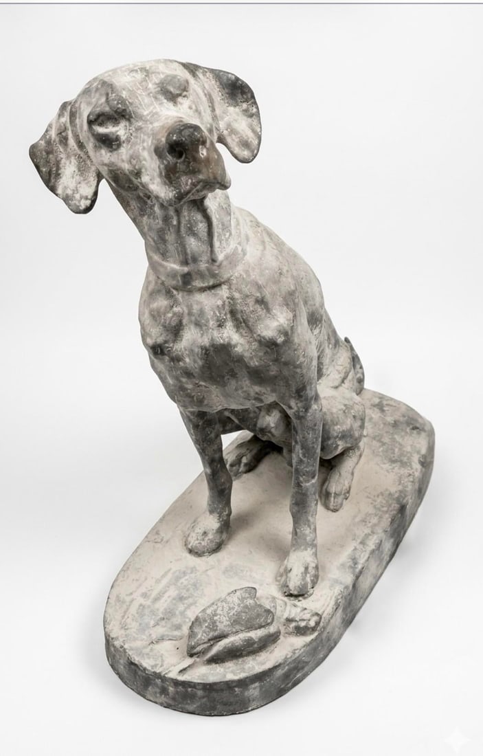 Vintage-Style Cast Iron Pointer Garden Sculpture - 4