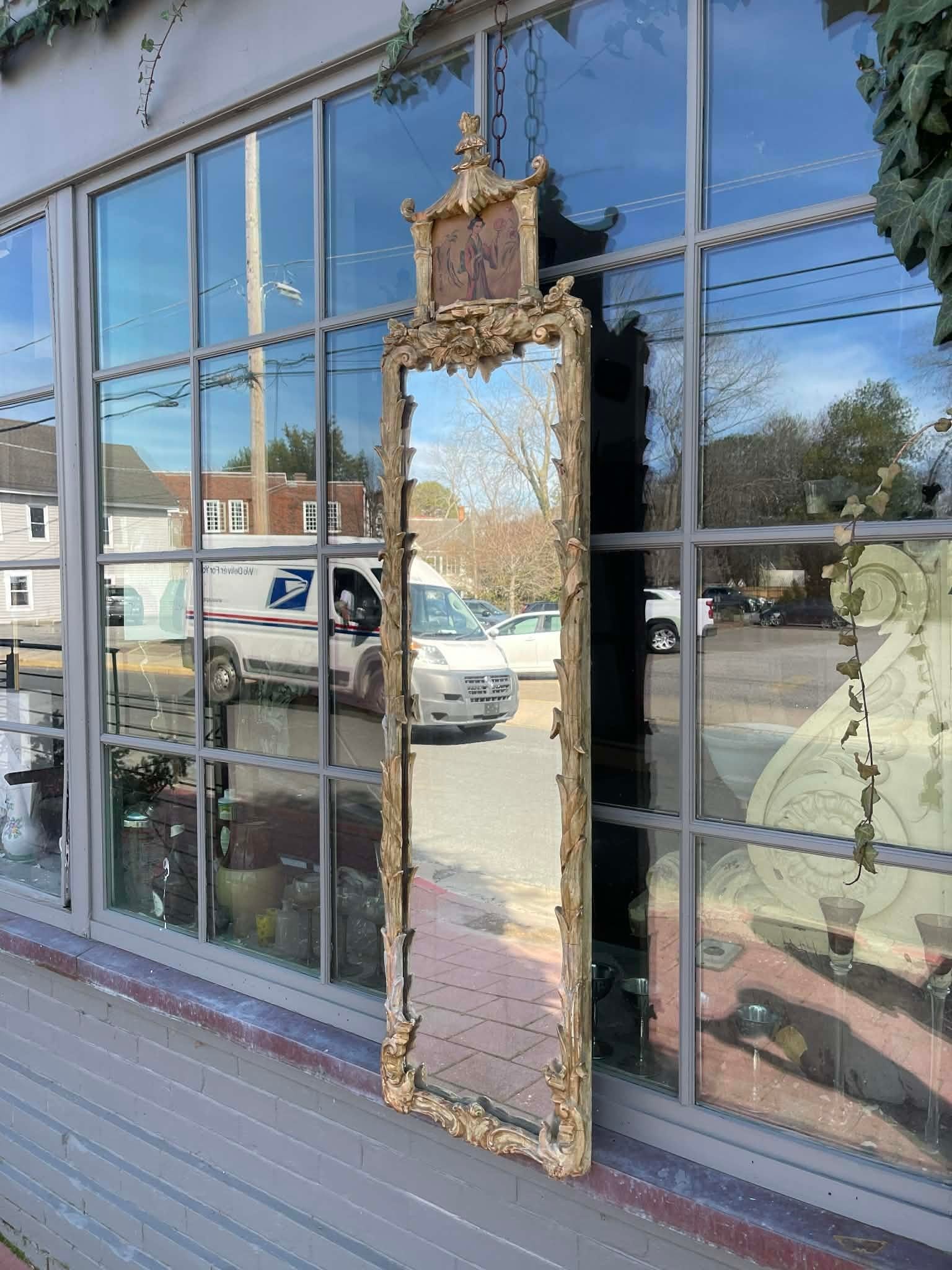 Chinoiserie Gilt MCM Hollywood Regency Mirror 1950s - 3
