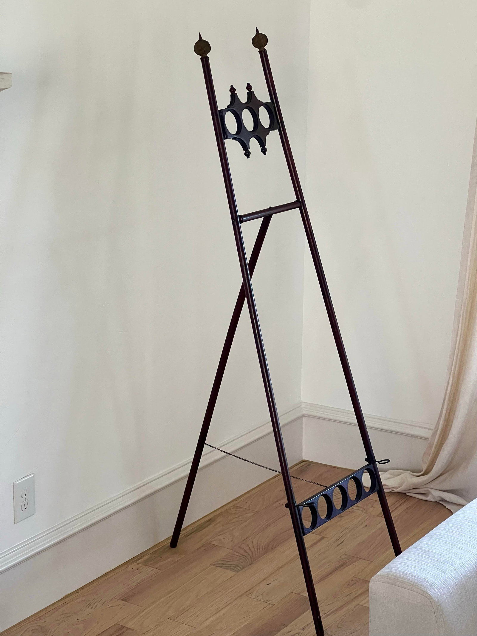 Exquisite Antique Eastlake Stick & Ball Easel, Sculptural Folding Artist Display Stand, Late Victori - 2