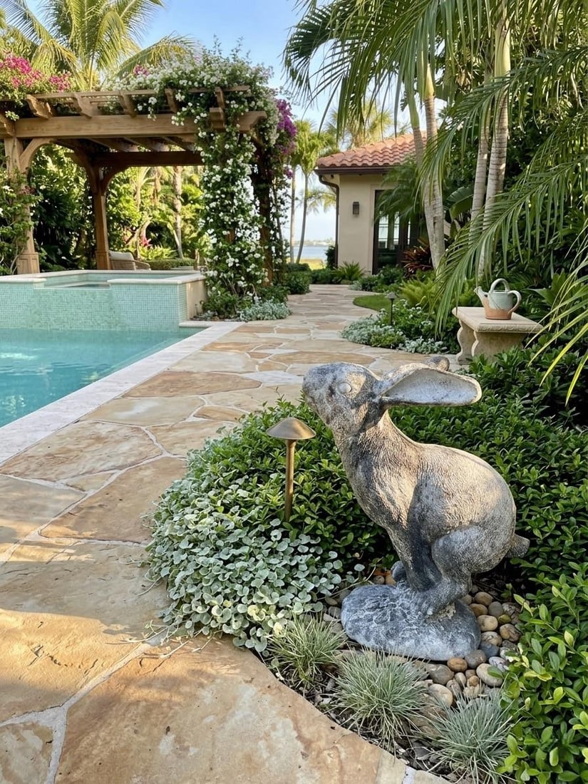 Cast Iron Jackrabbit Garden Statue - 5