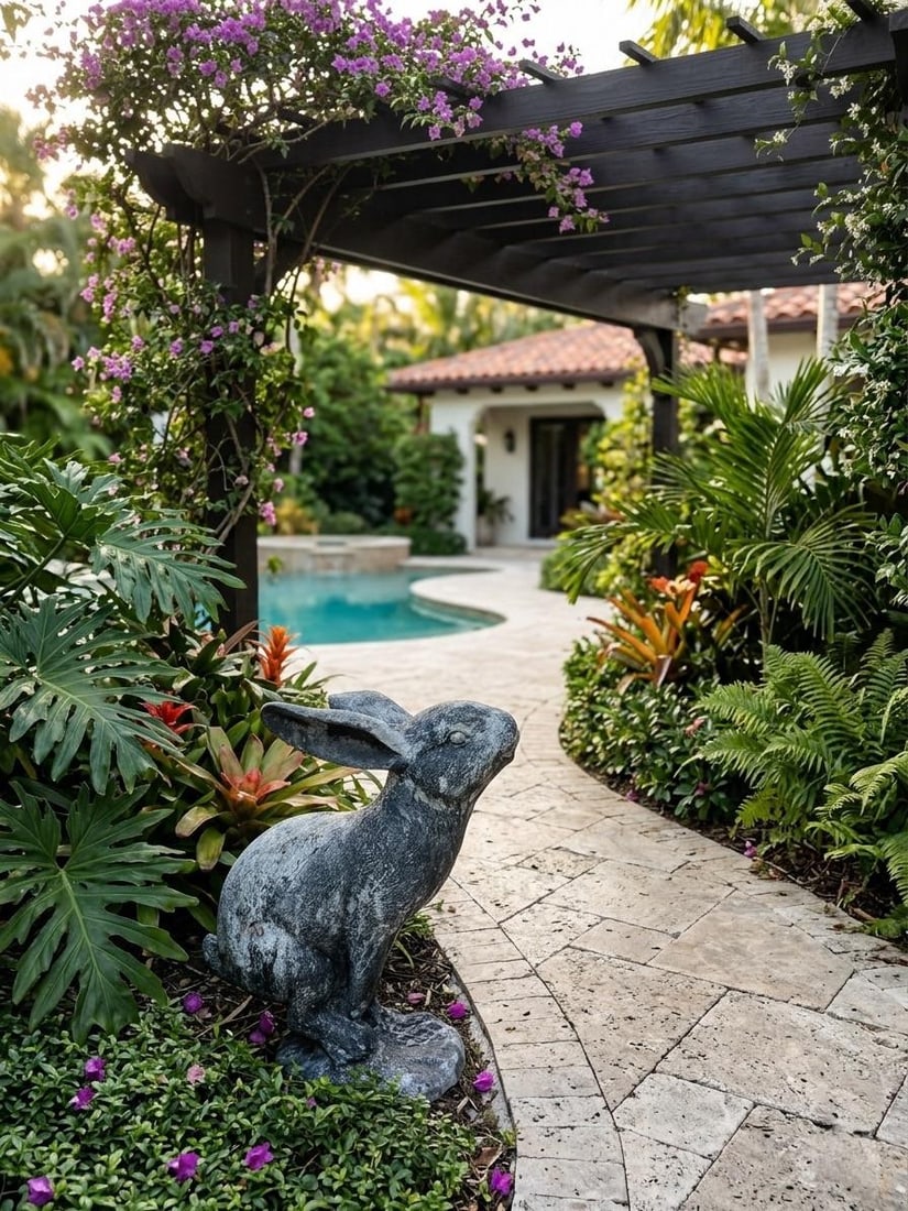 Cast Iron Jackrabbit Garden Statue - 6