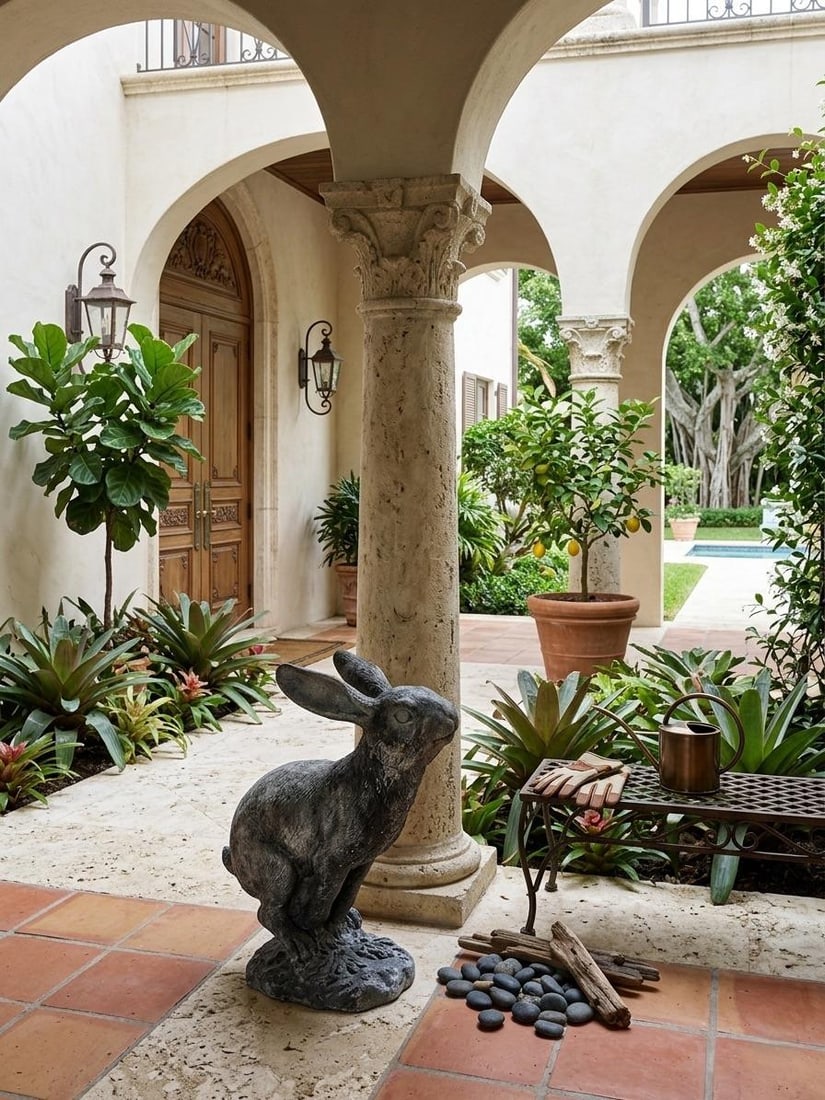 Cast Iron Jackrabbit Garden Statue - 8