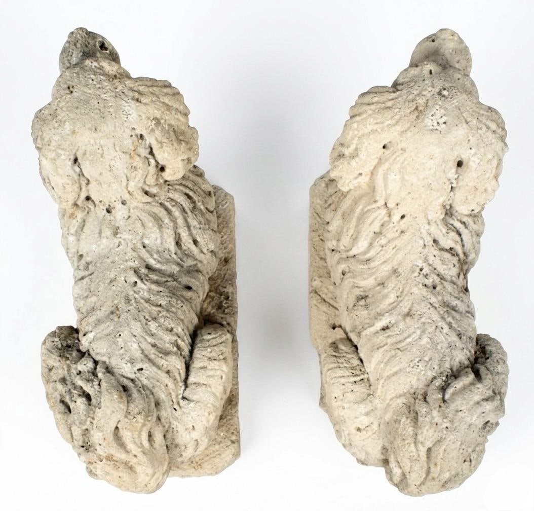 Pair of English Poured Stone King Charles Spaniels (C. 1930s) - 6