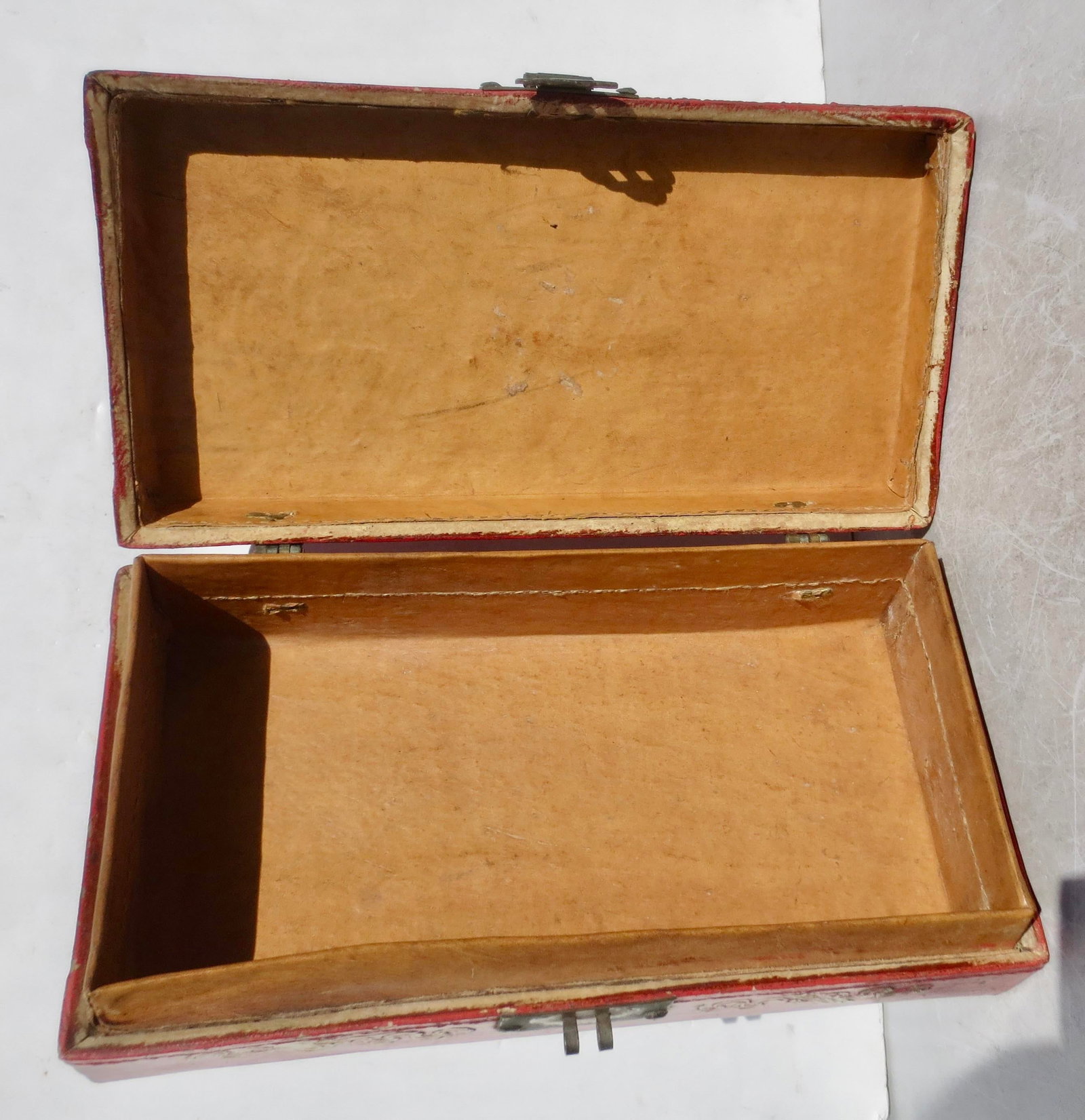 Antique Chinese Leather Letter Box - 10