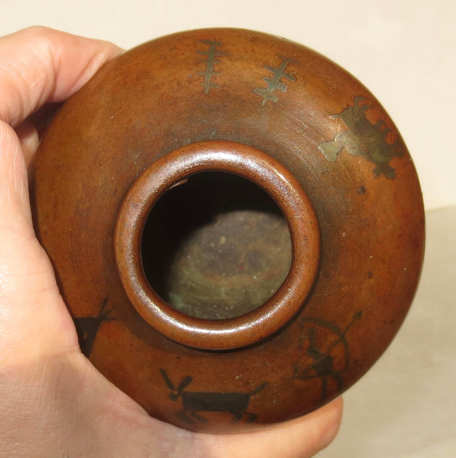 MCM Bronze Vase With Tribal Motif Circa 50s - 7