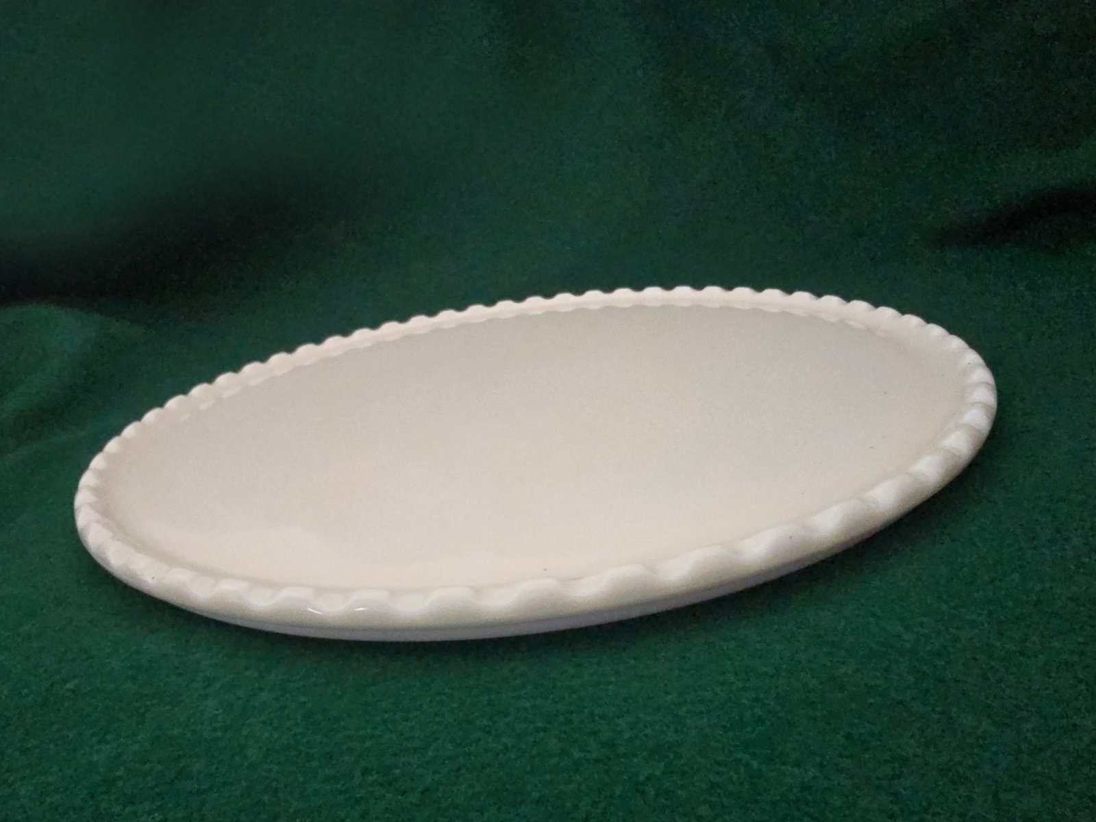 Set of 3 Antique 1930's Ritter Ivrene Cremax Glass Dentist Trays W/ Scalloped Edge - 3