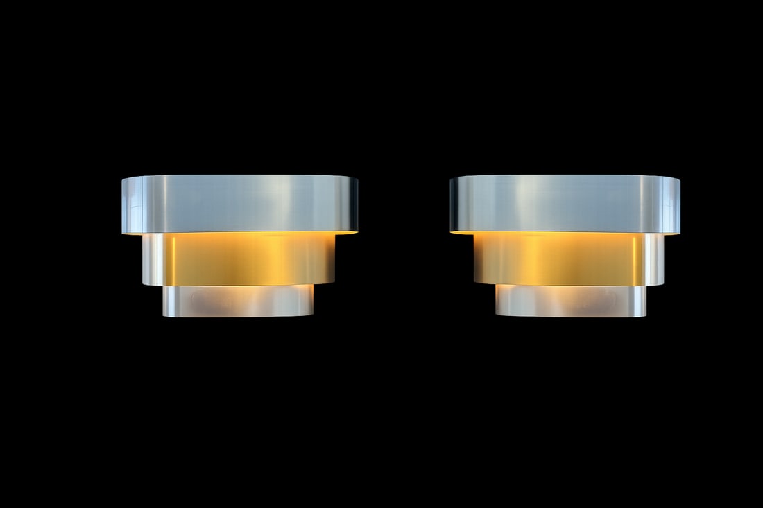 Vintage 1970s Italian Modern Tiered Wall Sconce – Stilnovo Style - 2