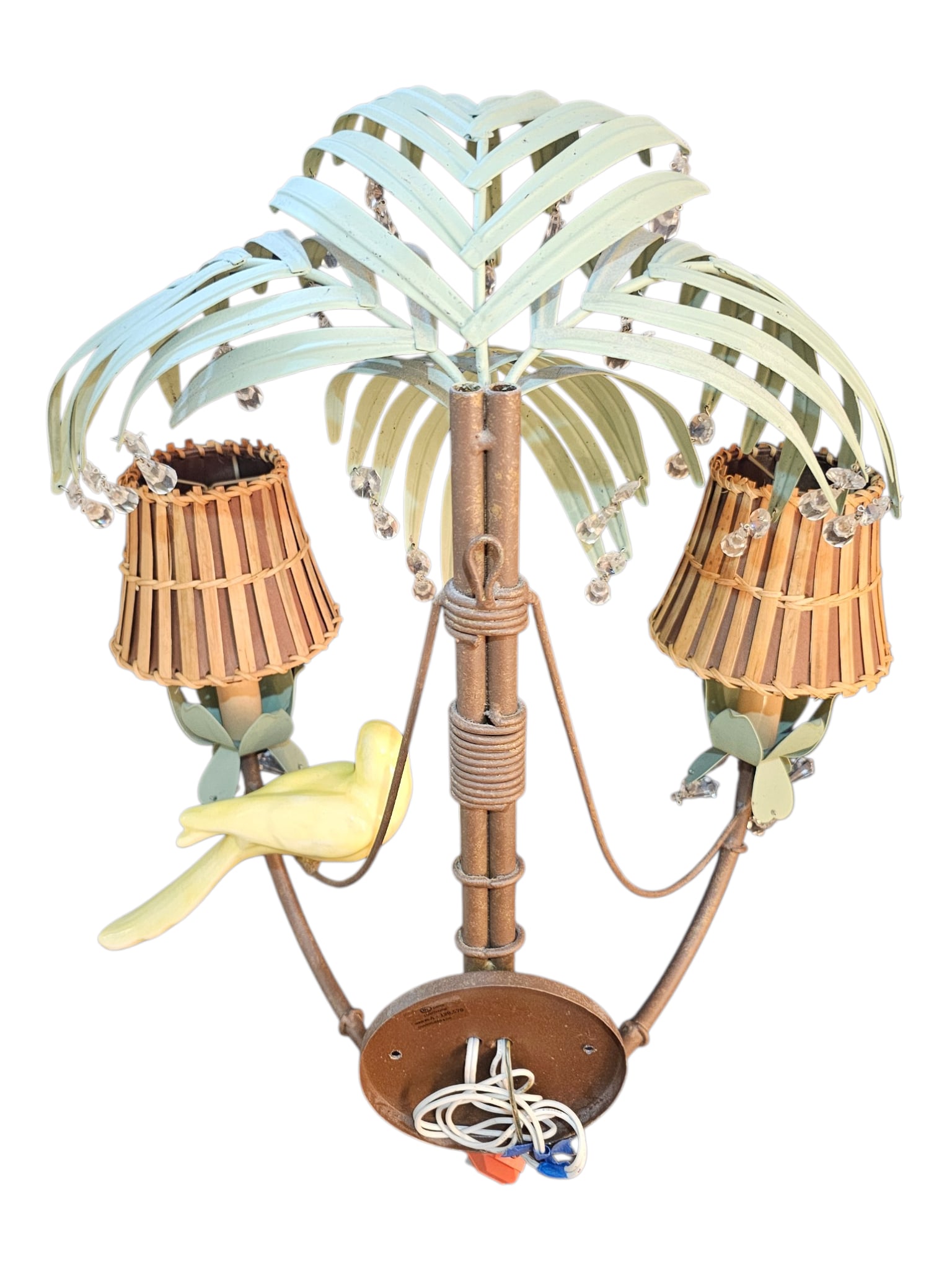 Vintage Hollywood Regency Tole Metal Palm Tree Sconce - 11