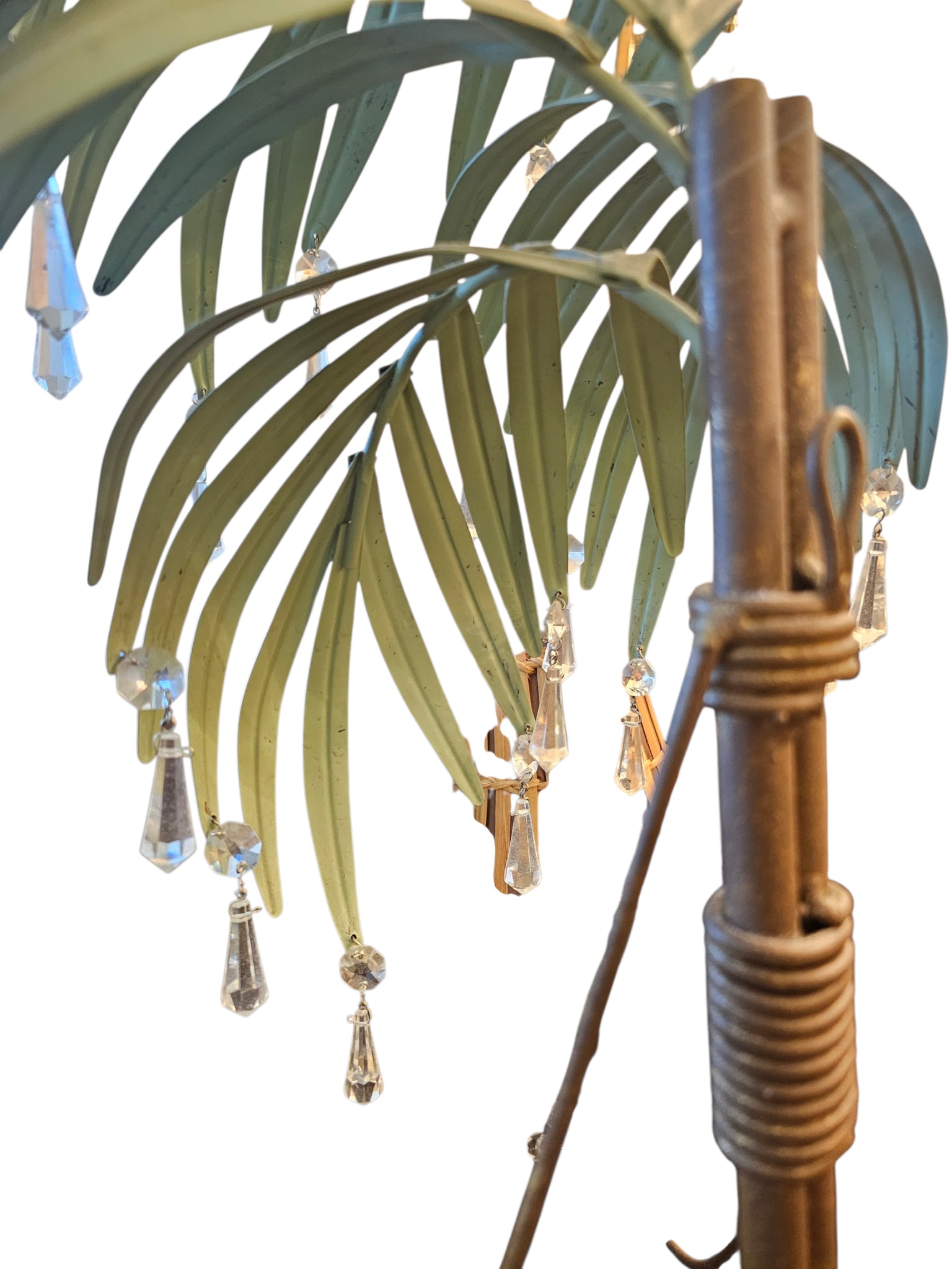 Vintage Hollywood Regency Tole Metal Palm Tree Sconce - 7