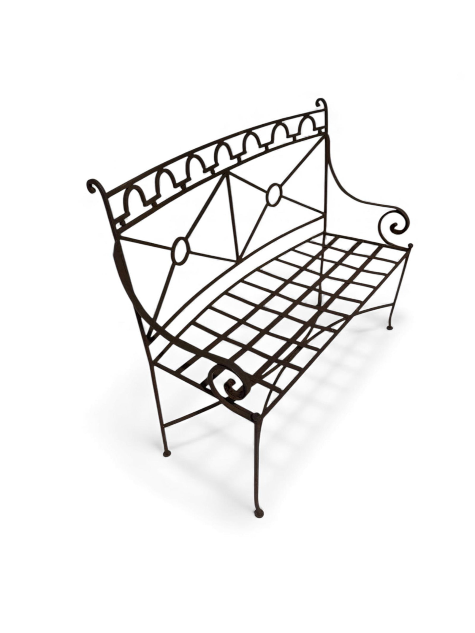 1960s French Country Iron Bench - 2