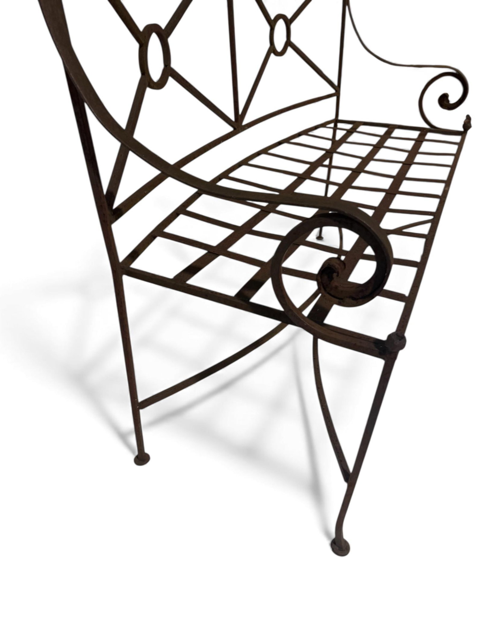 1960s French Country Iron Bench - 3