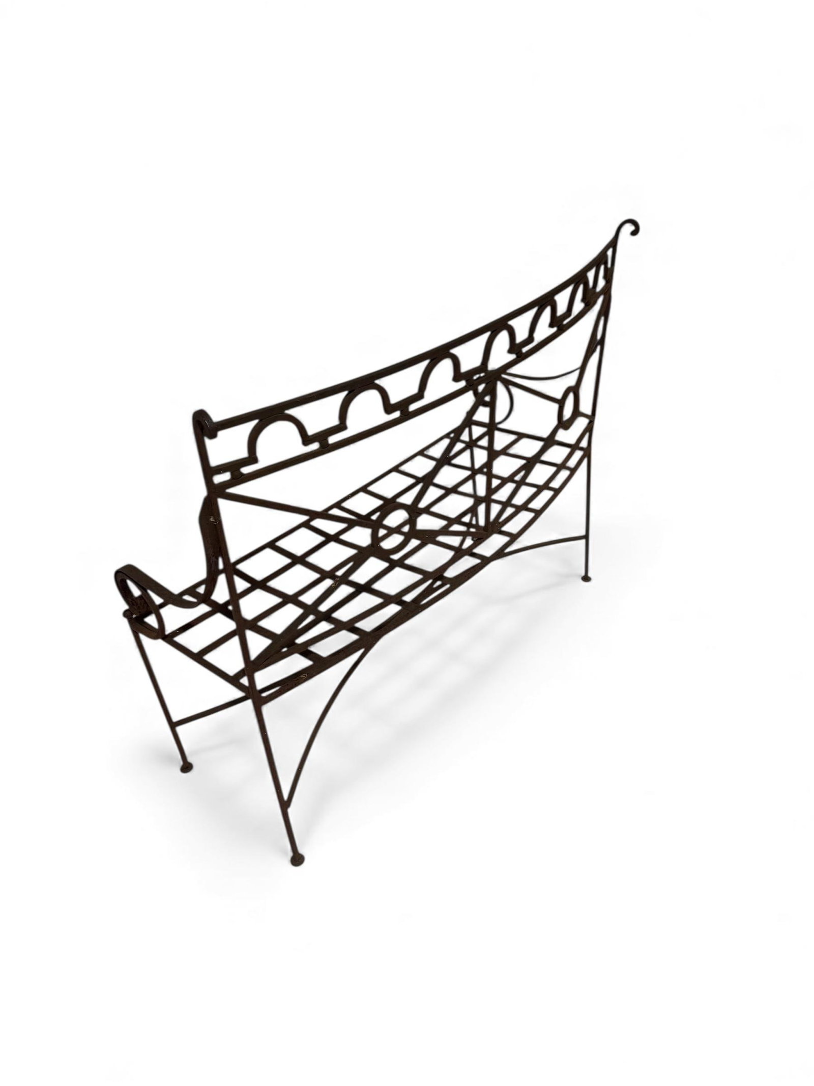 1960s French Country Iron Bench - 4