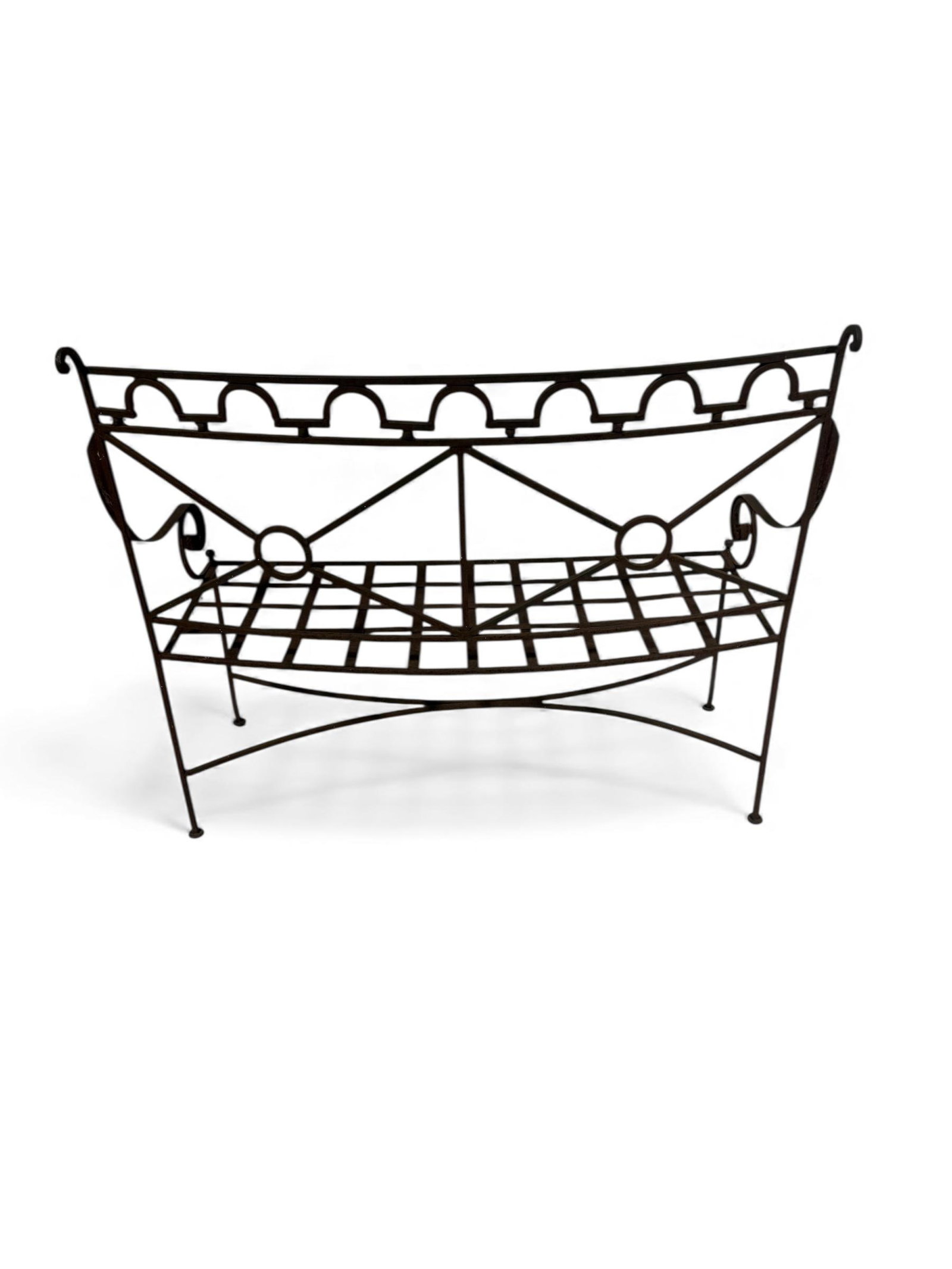 1960s French Country Iron Bench - 5