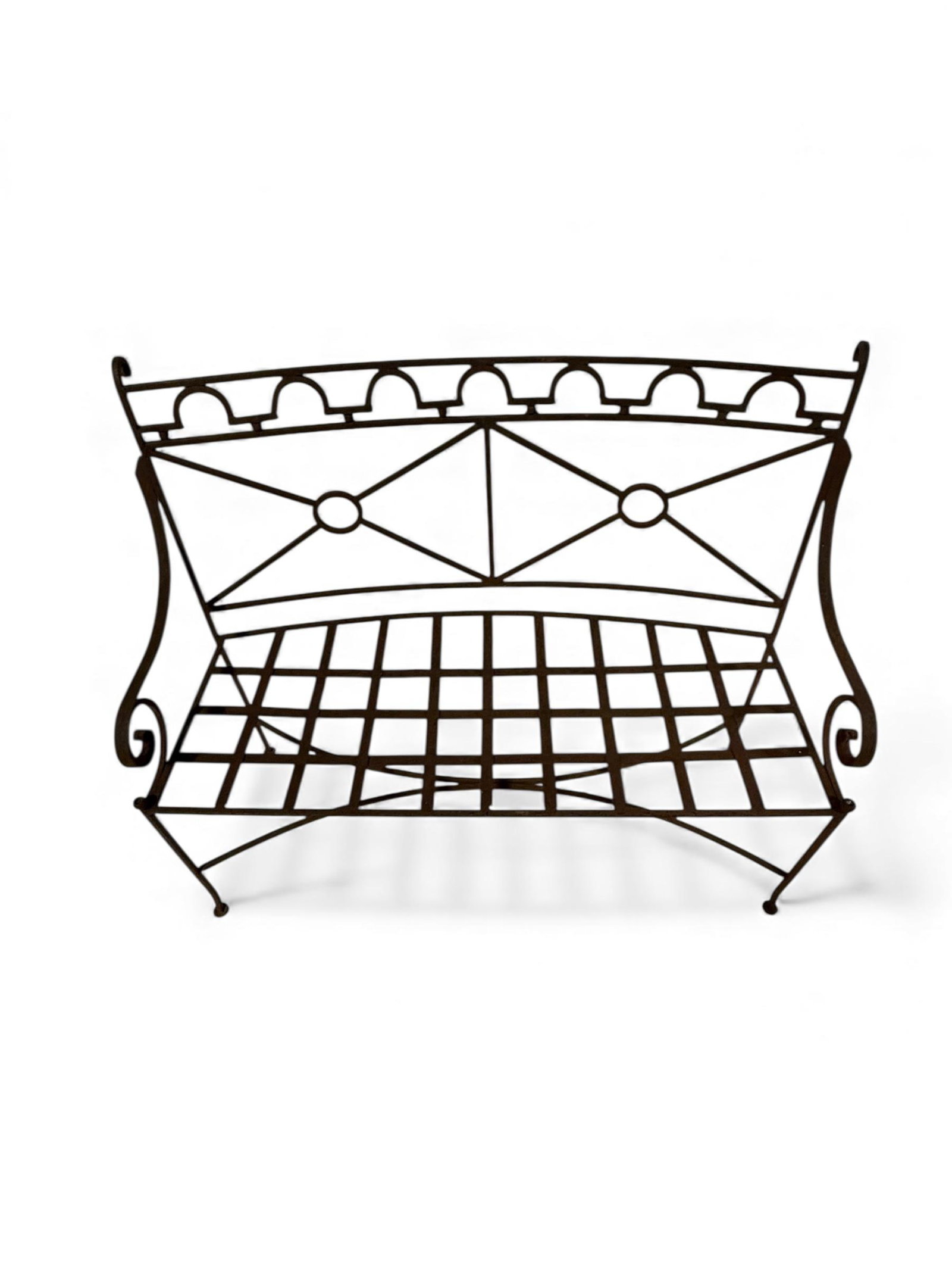 1960s French Country Iron Bench - 6