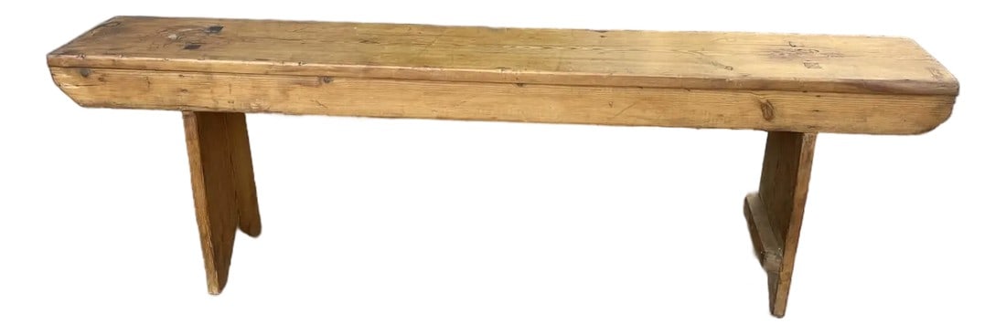 Antique English Country Pine Bench, C 1860.: Antique English Country bench c 1860, solid steady ready for use in you mud room hallway kitchen etc. One off two available Condition: Alterations: Restored Imperfections: Needs Restoration Condition