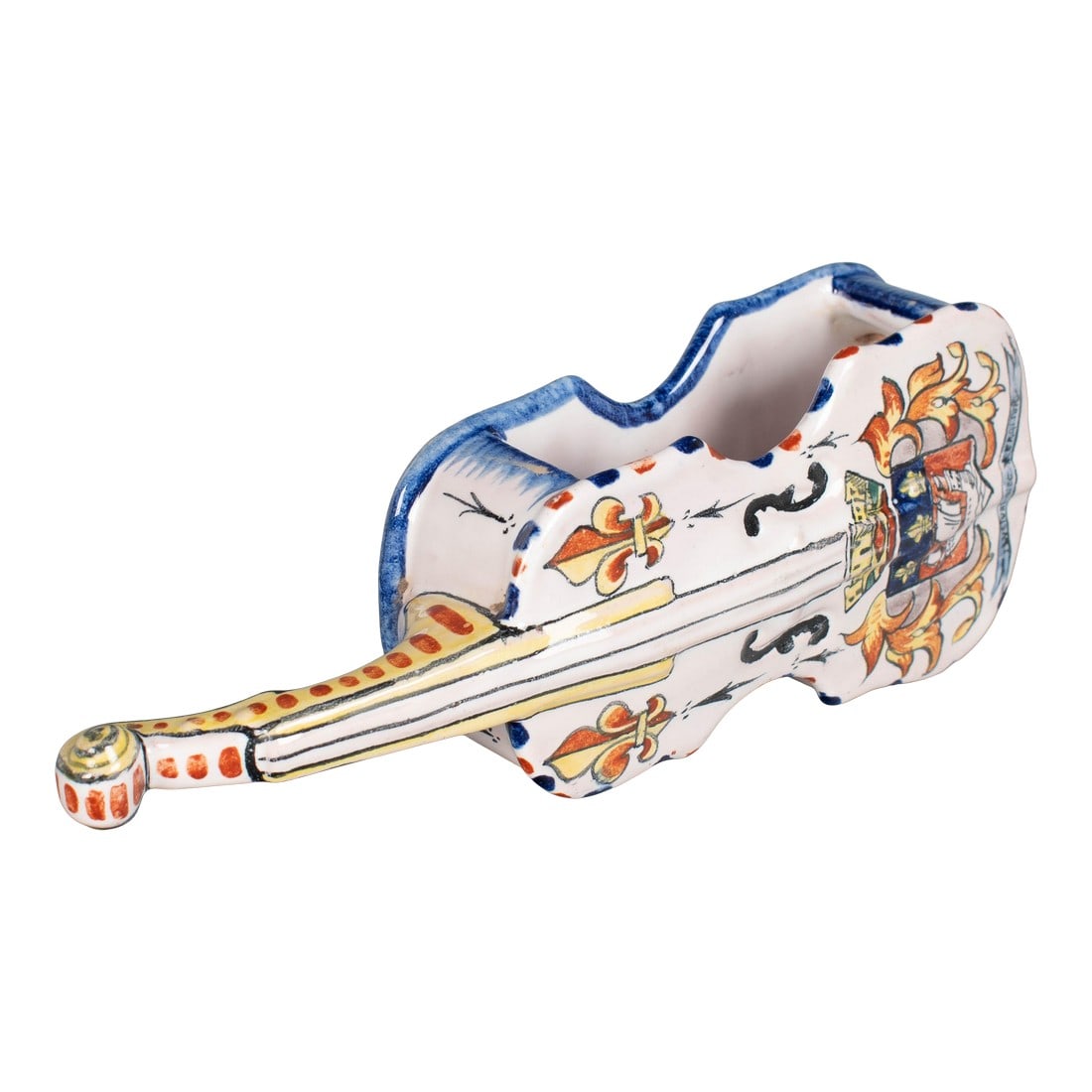 19th Century French Alcide Chaumeil Faience Miniature Violin Vessel (1 of 9)