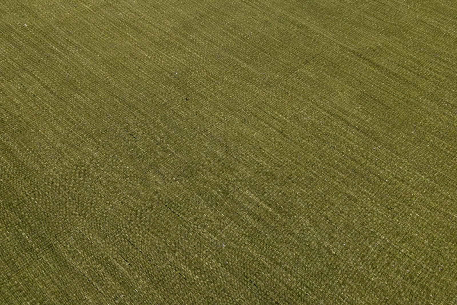 Modern Solid Olive Green Kilim Area Rug – Handmade Flatweave Wool 10x16 - 5