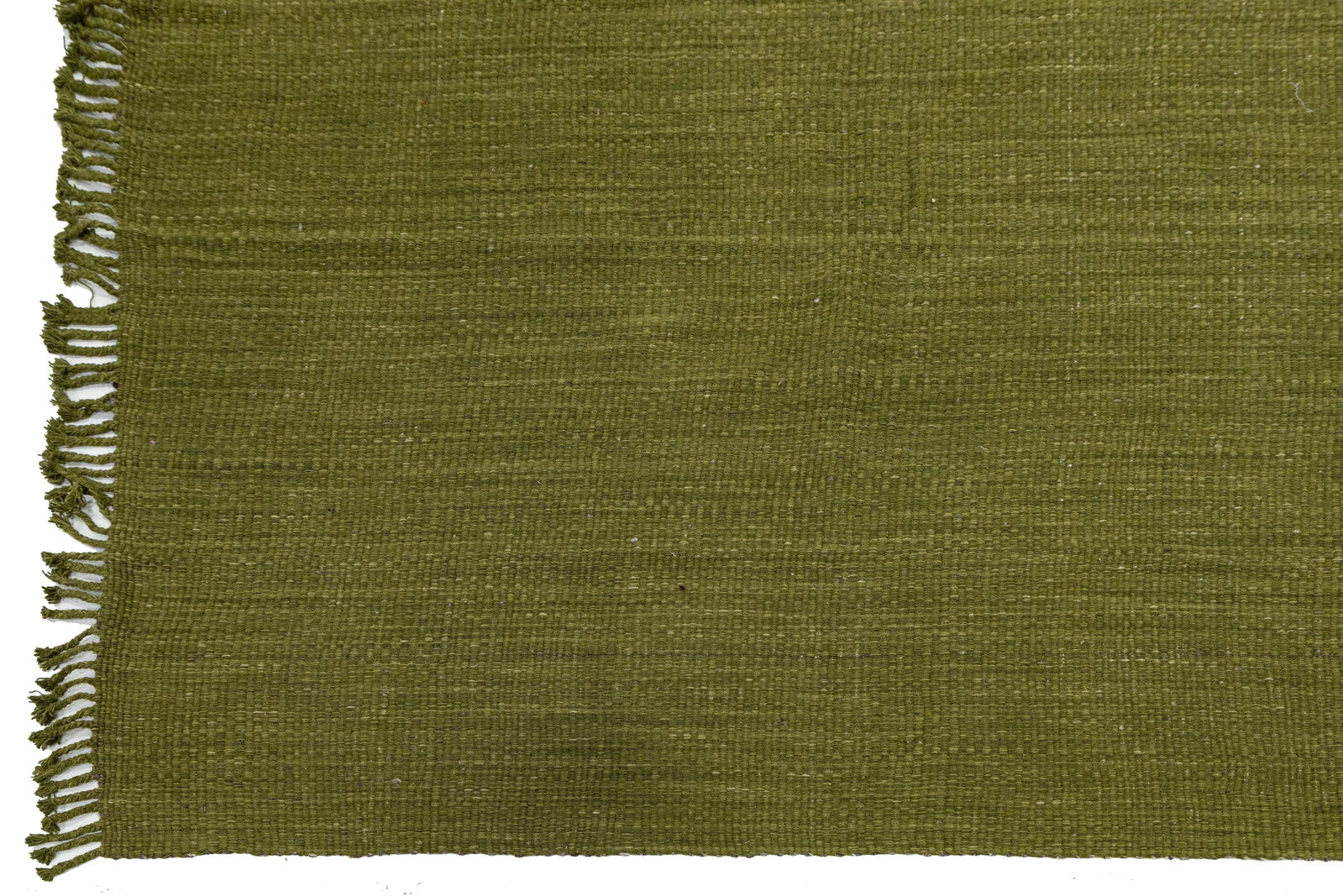 Modern Solid Olive Green Kilim Area Rug – Handmade Flatweave Wool 10x16 - 9