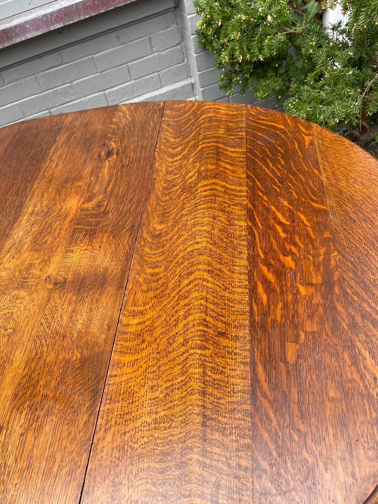 Antique English Table Drop Leaf Gateleg Barley Twist Oak Oval C. 1920-30s - 2