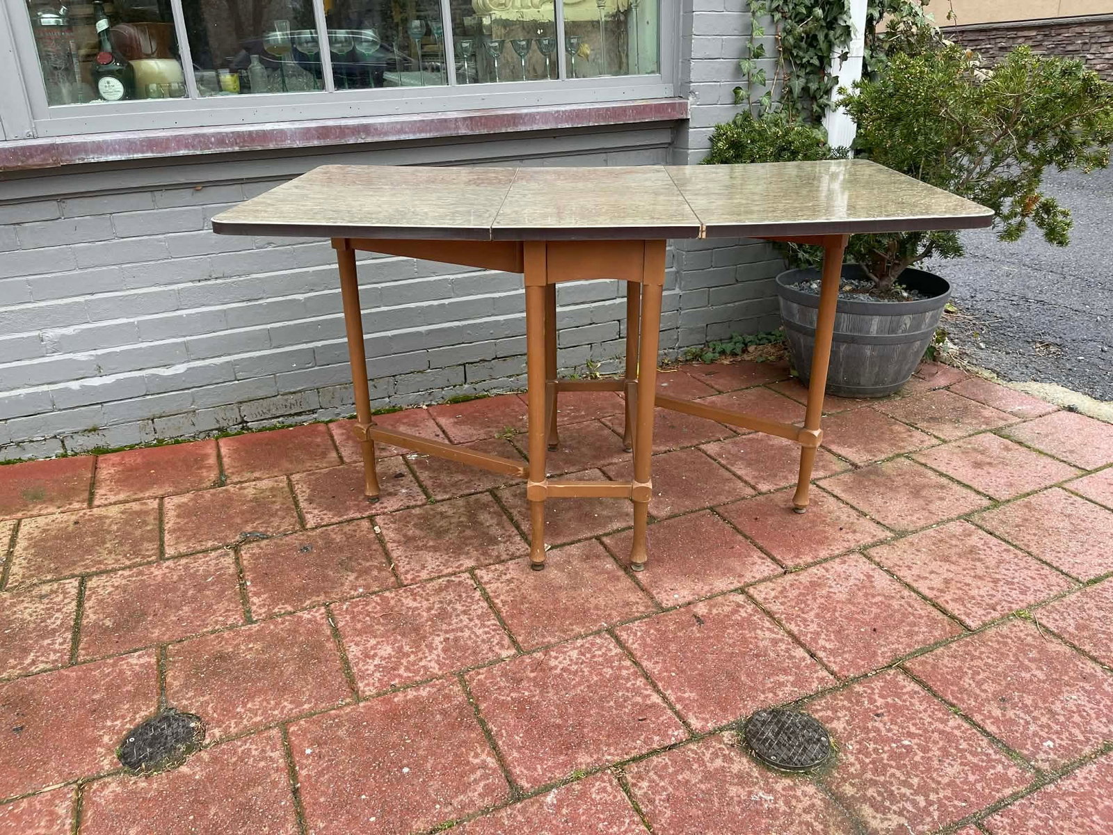 Vintage Retro Formica Folding Drop Leaf Dining Table - 2