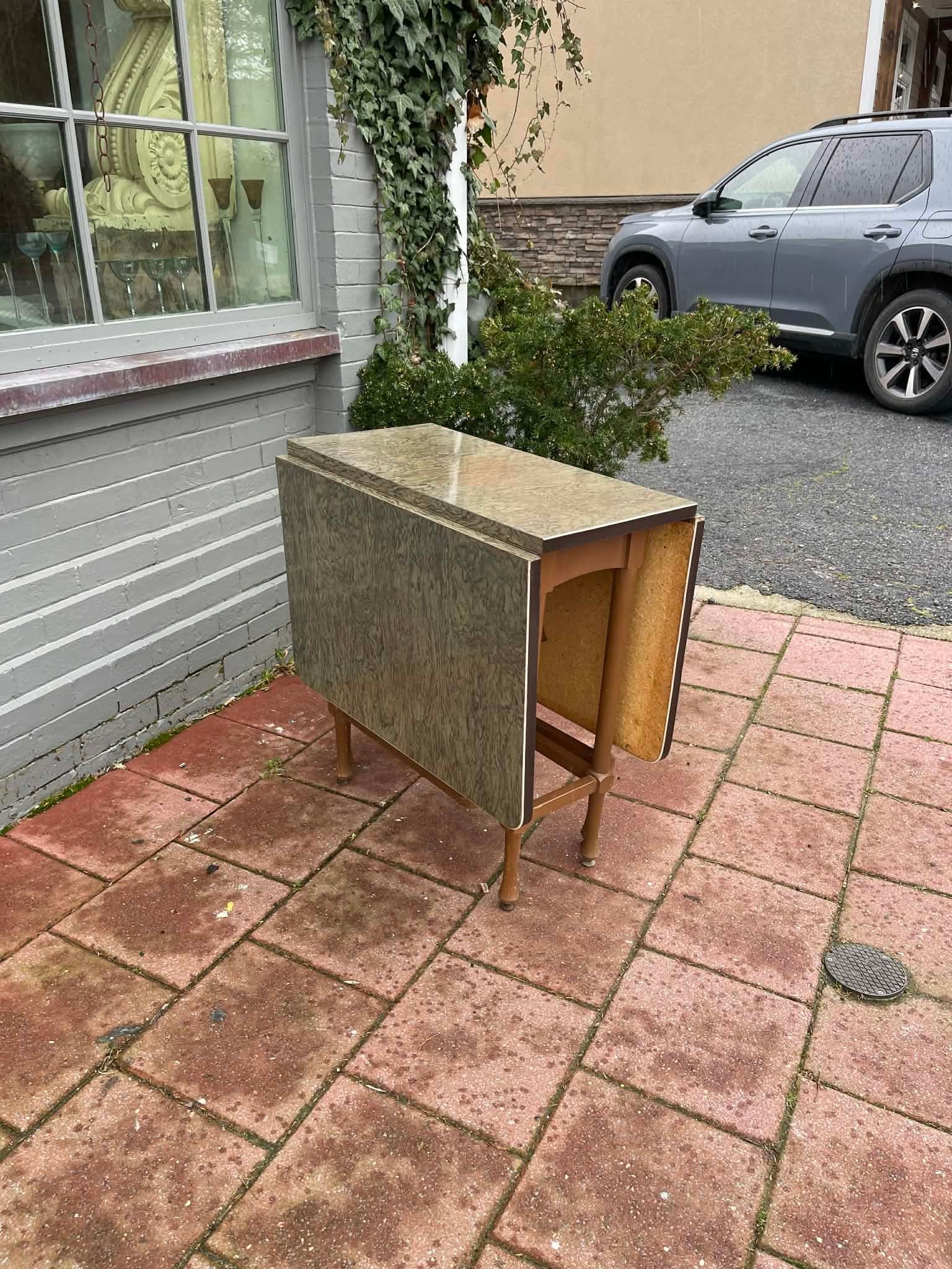 Vintage Retro Formica Folding Drop Leaf Dining Table - 3