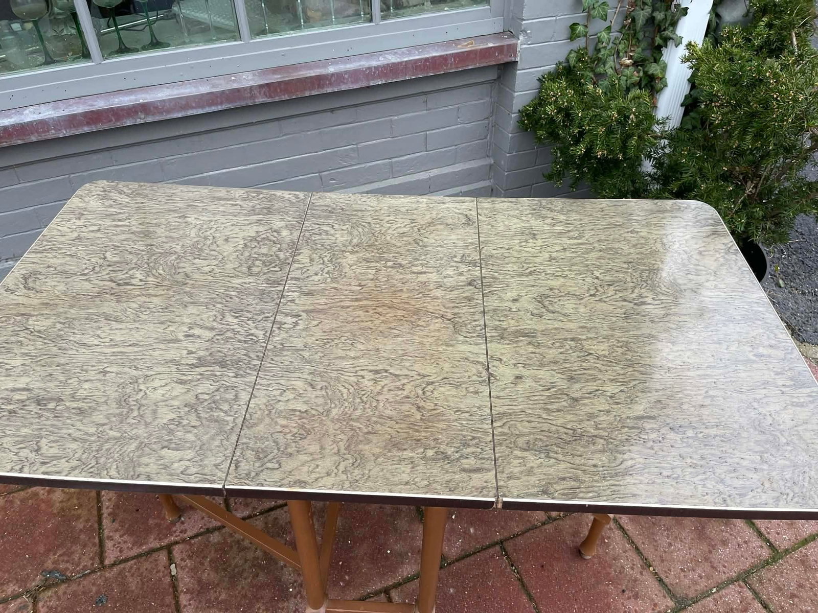 Vintage Retro Formica Folding Drop Leaf Dining Table - 4