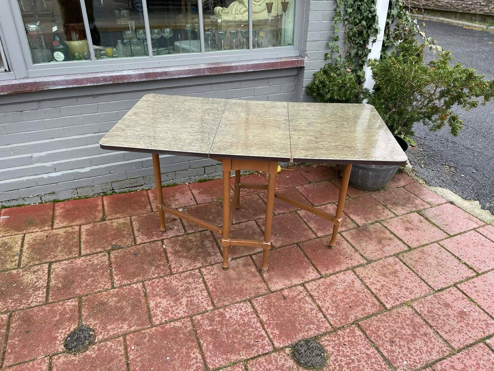 Vintage Retro Formica Folding Drop Leaf Dining Table - 5