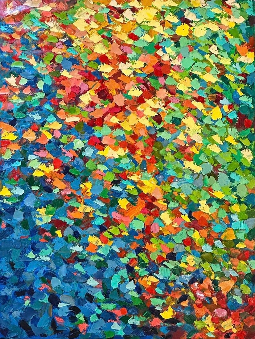 Abstract Painting on Canvas – Textured Palette Style – Unstretched 36 X 48 Large Modern - 2