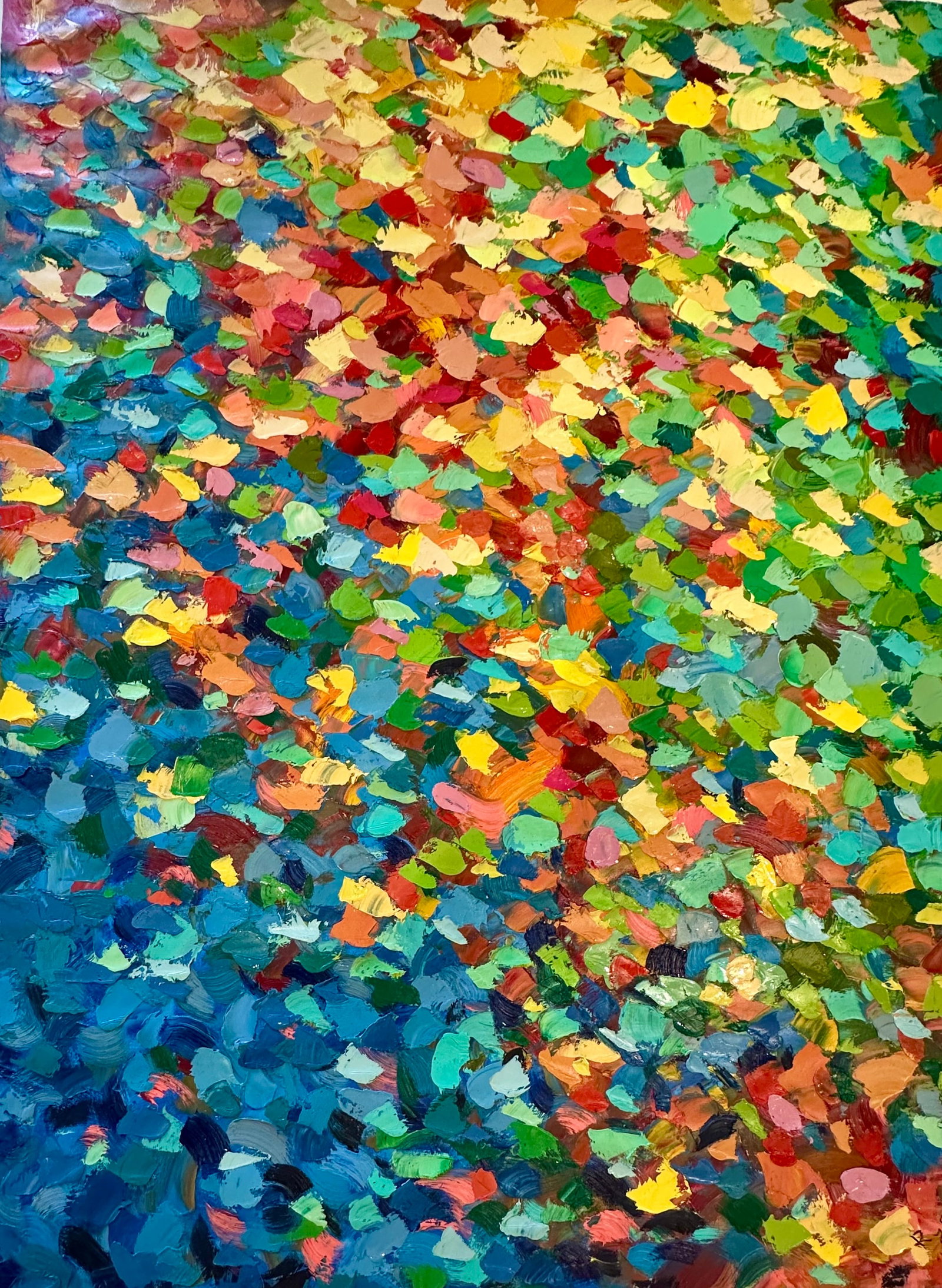 Abstract Painting on Canvas – Textured Palette Style – Unstretched 36 X 48 Large Modern - 3