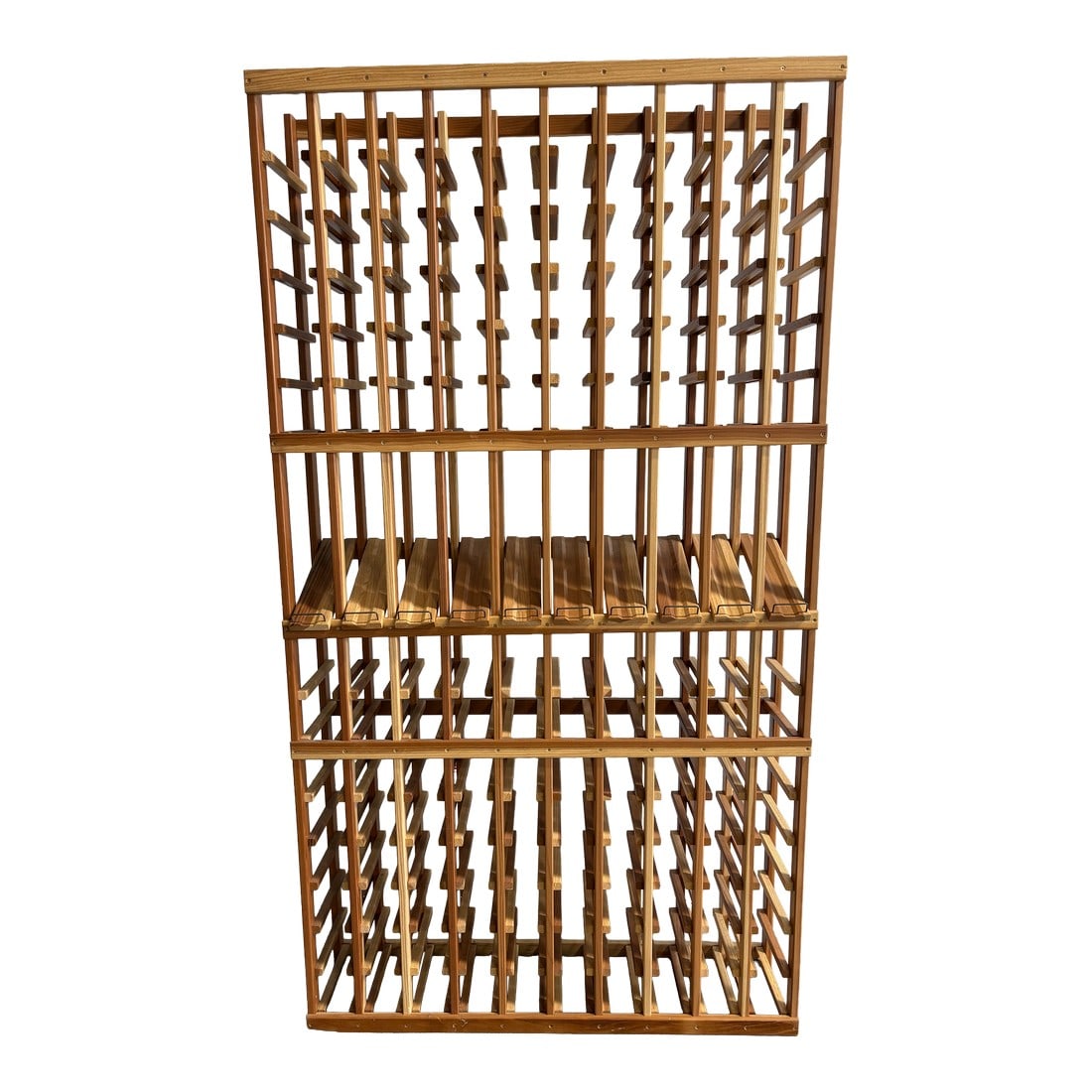 Heart of Redwood 150 Bottle Wine Rack, 21st Century: Heart of Redwood Wine Rack, 21st Century, Fits 150 bottles Condition: Alterations: Original Condition Unaltered Imperfections: Some Imperfections Condition Notes: Very good condition Dimensions: