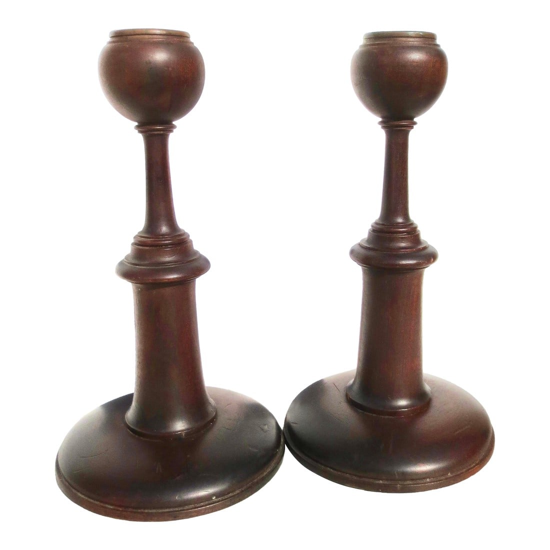 English Arts and Crafts Oak Candlesticks- A Pair of 2 (1 of 10)
