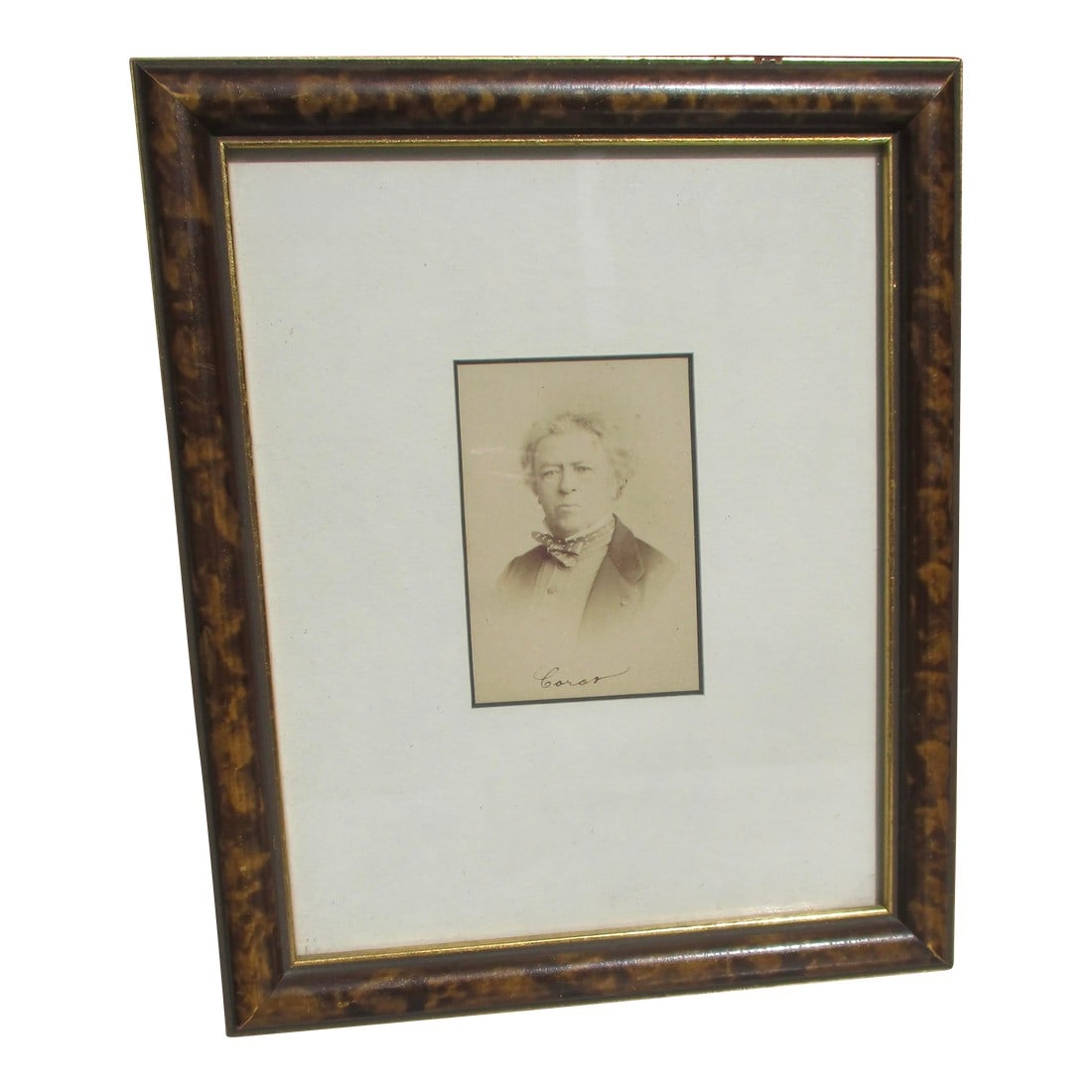 Albumin Print of Camille Corot Circa 1860s: Photo print of Camille Corot, a French artist. zCirca 1860s. Aquired from Gallery David & Constance Yates, NYC. , The measurements are 8.5" by 7",and the image is 2" by 3.25" INV SFB#51 Condition: