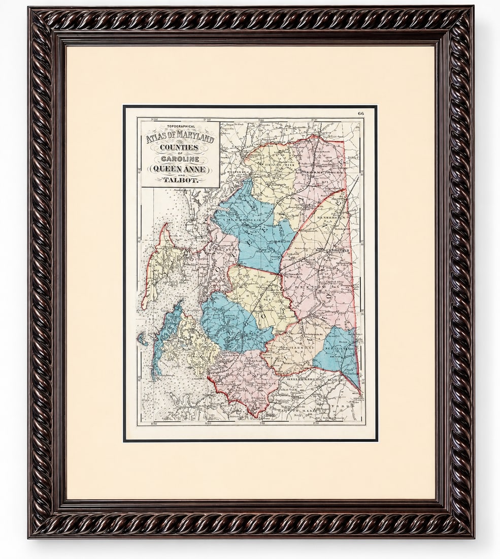 Talbot, Queen Anne & Caroline | Original 1873 Maryland Counties Map – Stedman & Brown - 3