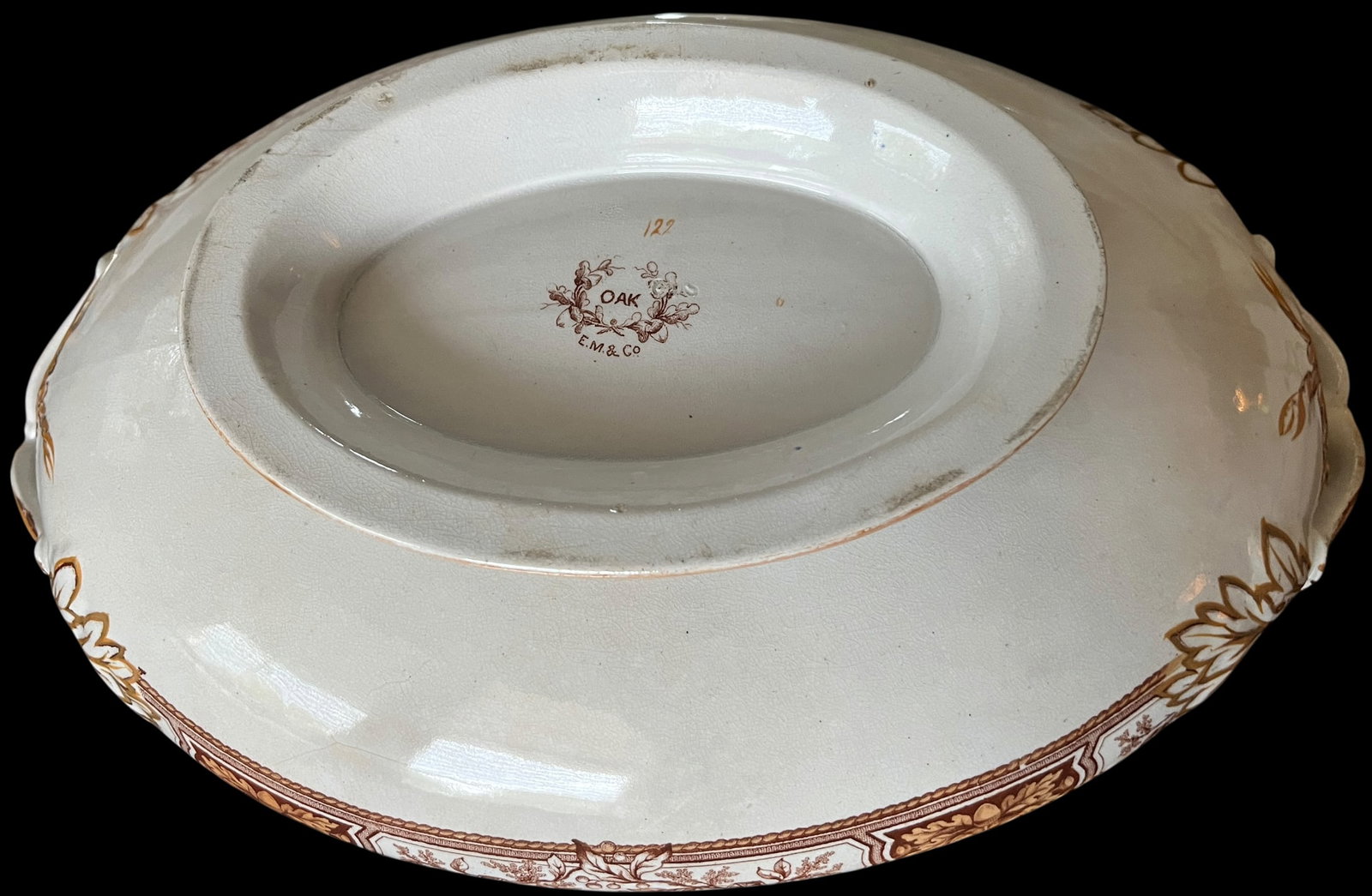 19th Century Edge, Malkin & Co. Staffordishire Hand Painted Turquoise and Brown Porcelain Tureens Wi - 11
